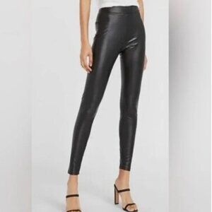 Express Faux Leather Black Leggings, Size L